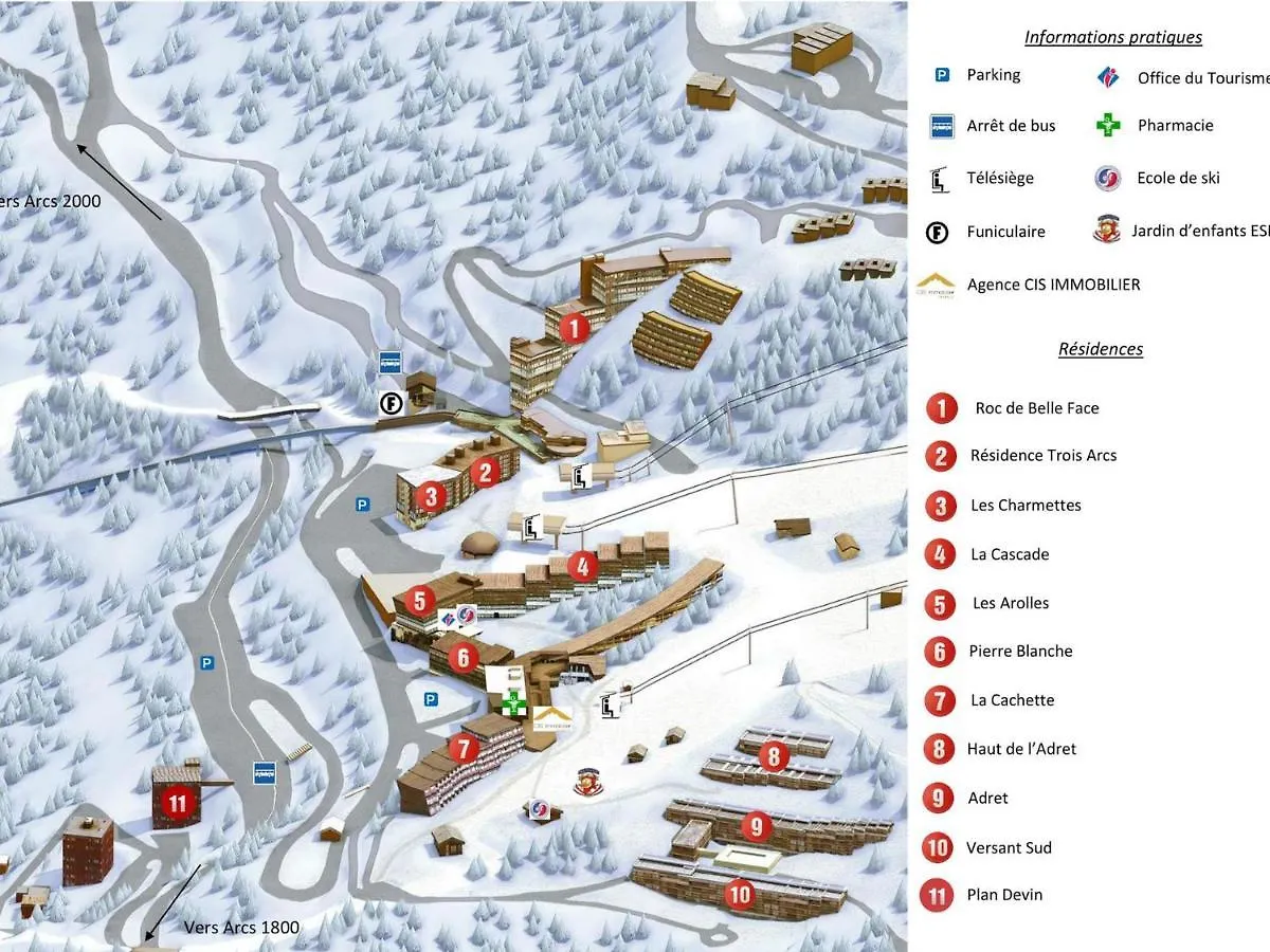 Studio Pour 3 A Arc 1600, Pied Des Pistes, Proche Commerces, Avec Wifi Et Animaux Acceptes - Fr-1-411-438 Les Arcs  Les Arcs (Savoie)